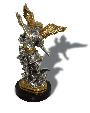 Estatuilla San Miguel Arcangel Plata y Oro 24k Estatuilla San Miguel Arcangel Plata y Oro 24k
