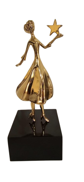 Figura Coquete terminada en Oro 24k Figura Coquete terminada en Oro 24k