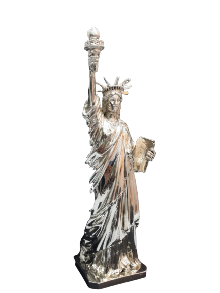 Reconocimiento estatua de la libertad acabado plata Reconocimiento placa impresa sobre pergamino